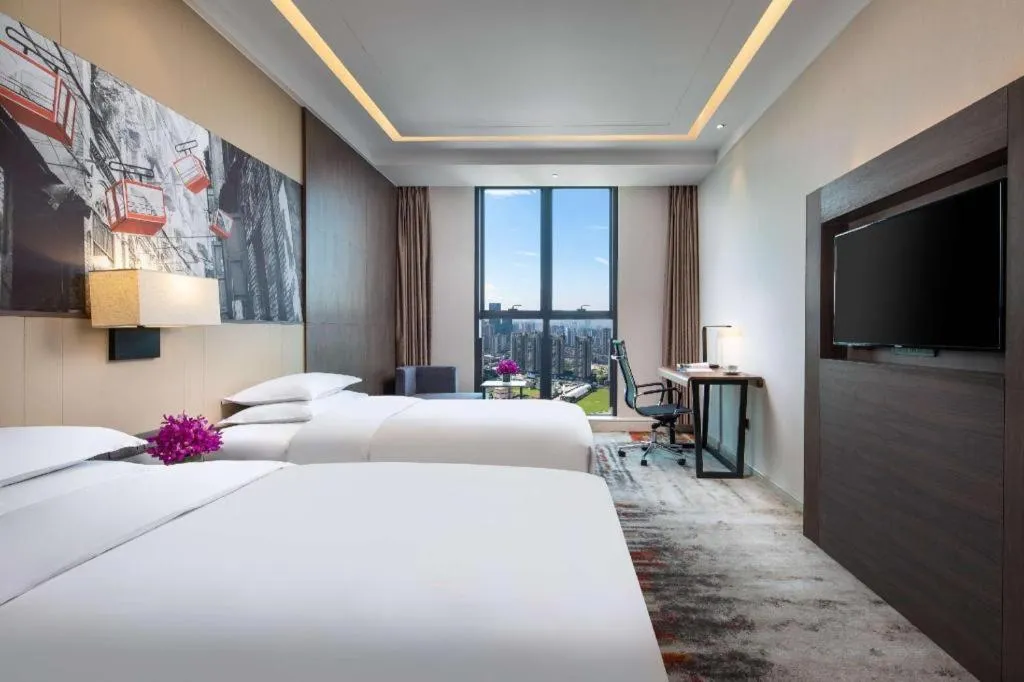 Bed in Ramada Encore by Wyndham Chongqing Yubei