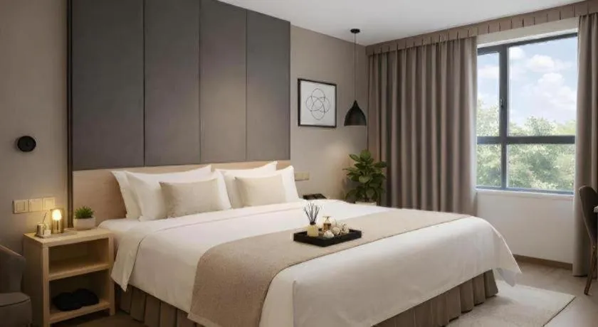 Bed in Hanyong Hotel Shenzhen International Exhibition Center