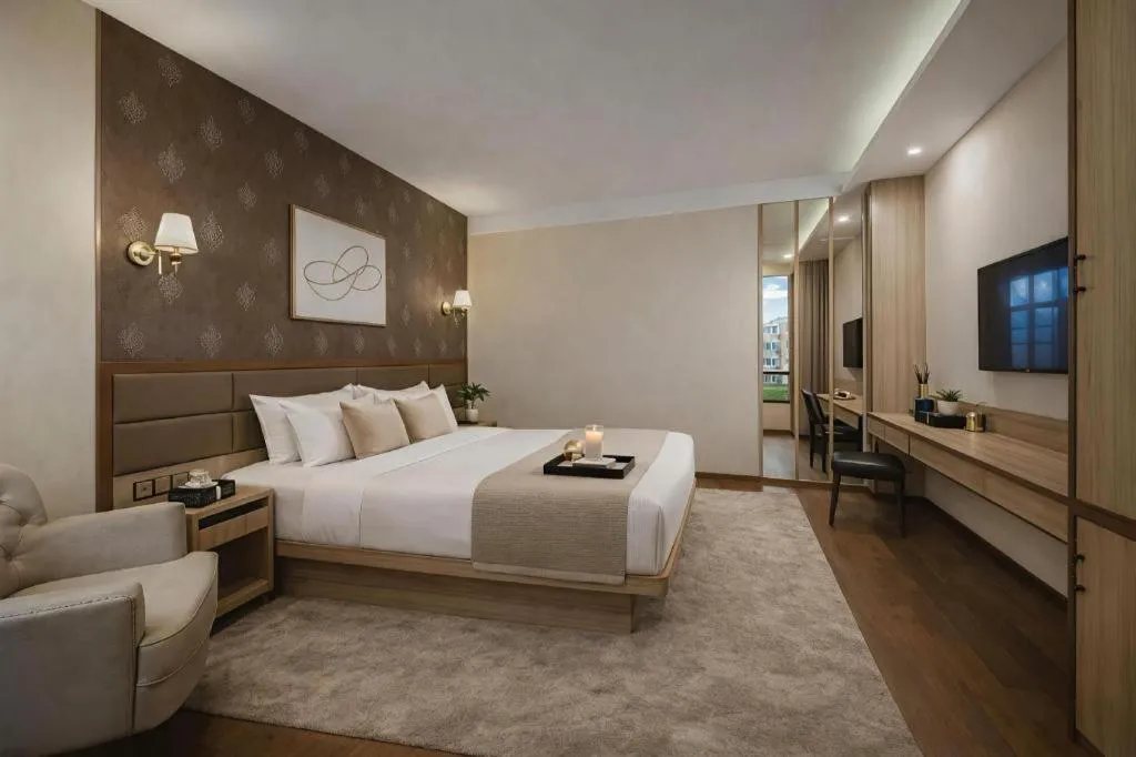 Bed in Hanyong Hotel Shenzhen International Exhibition Center