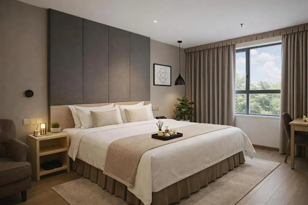 Bed in Hanyong Hotel Shenzhen International Exhibition Center