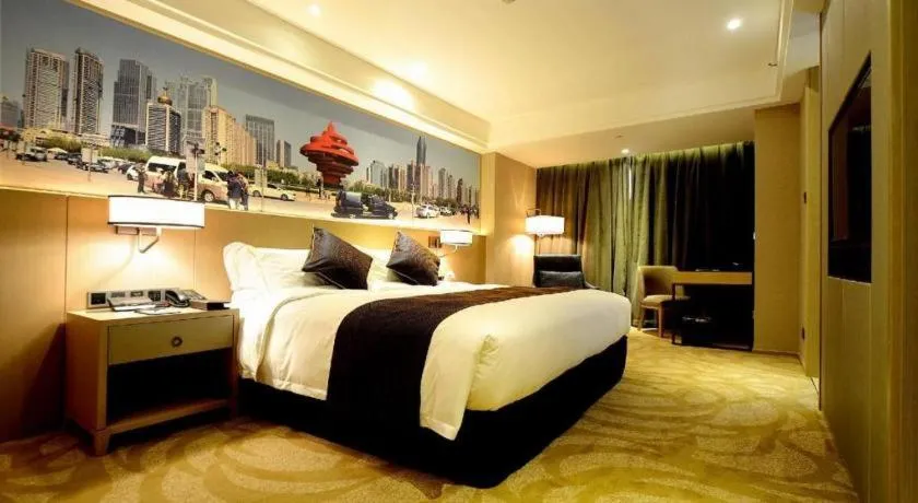 Bed in Sky World Hotel Qingdao