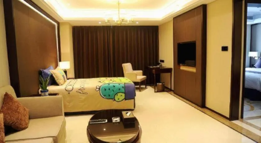 Bed in Sky World Hotel Qingdao