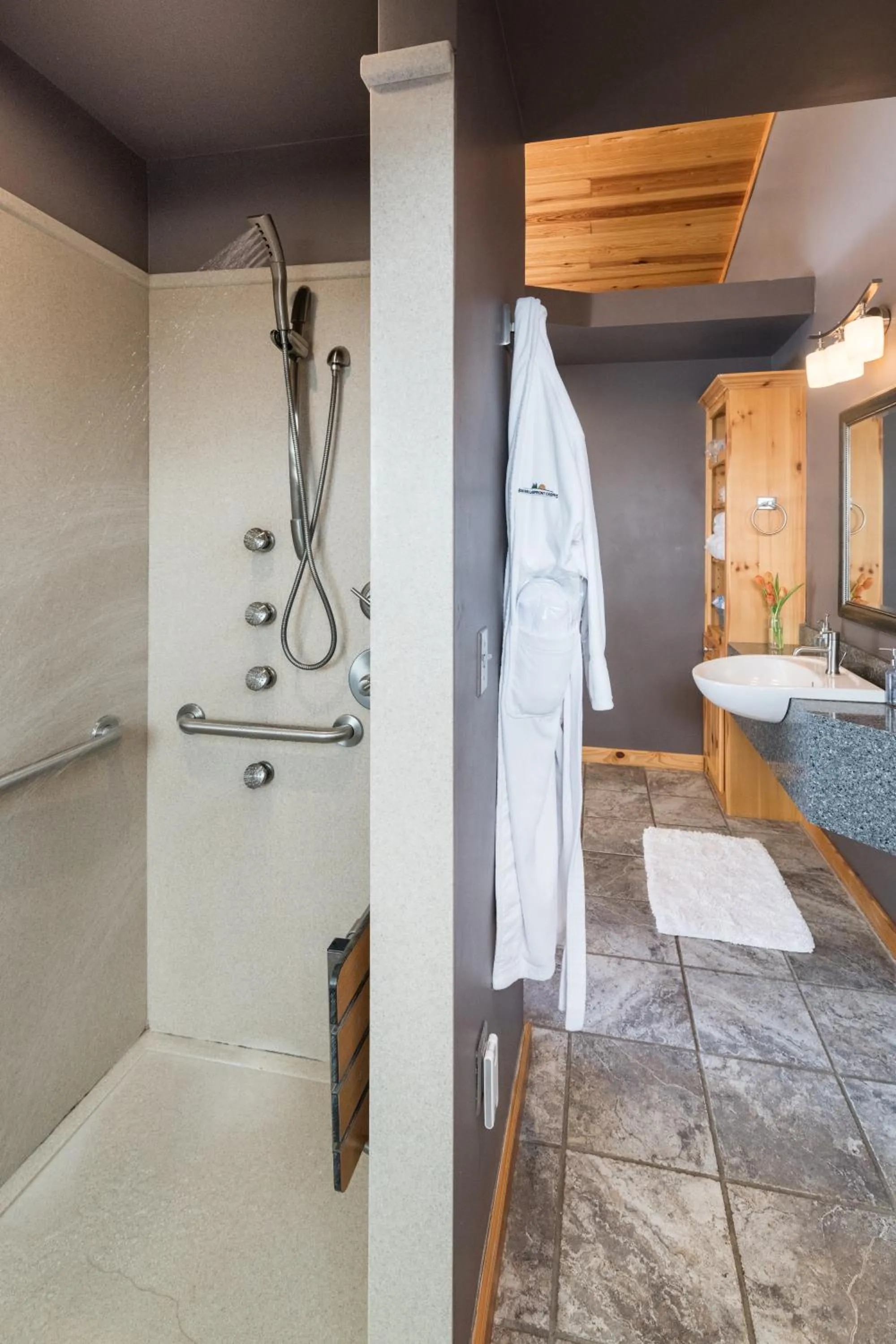 Shower in Beaver Lakefront Cabins - Couples Only Getaways
