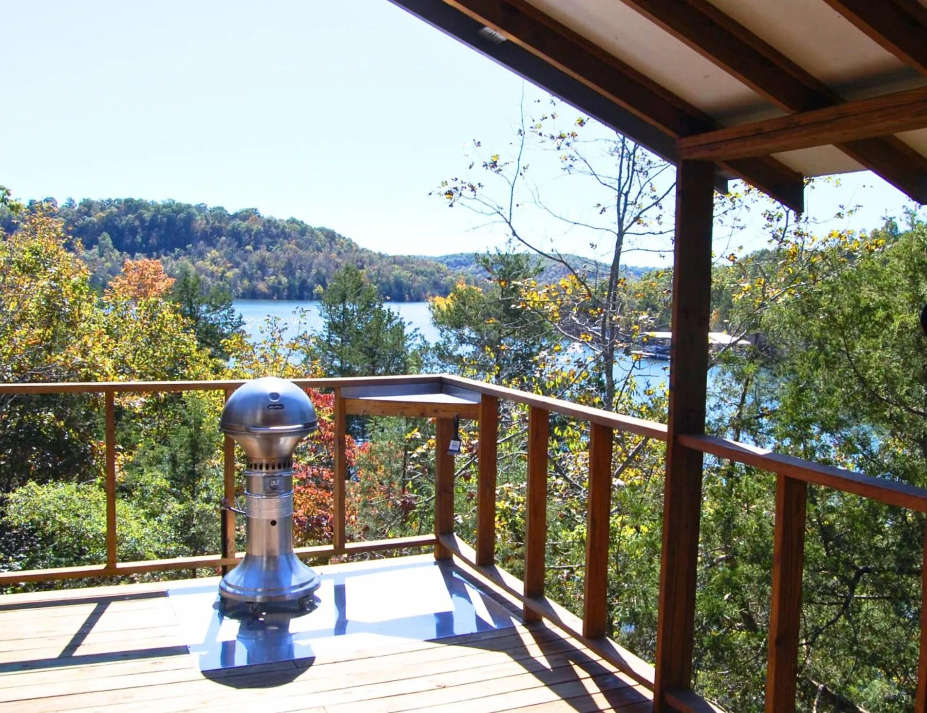 Patio in Beaver Lakefront Cabins - Couples Only Getaways