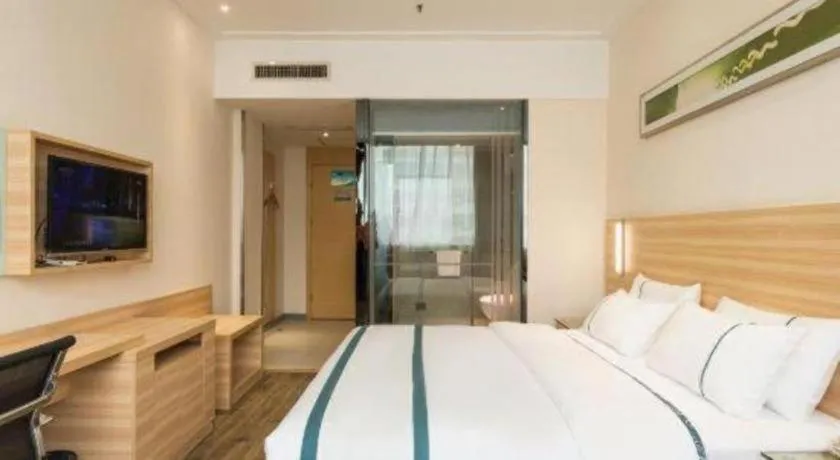 Bed in City Comfort Inn Ezhou Wenxing Avenue Central Hospital