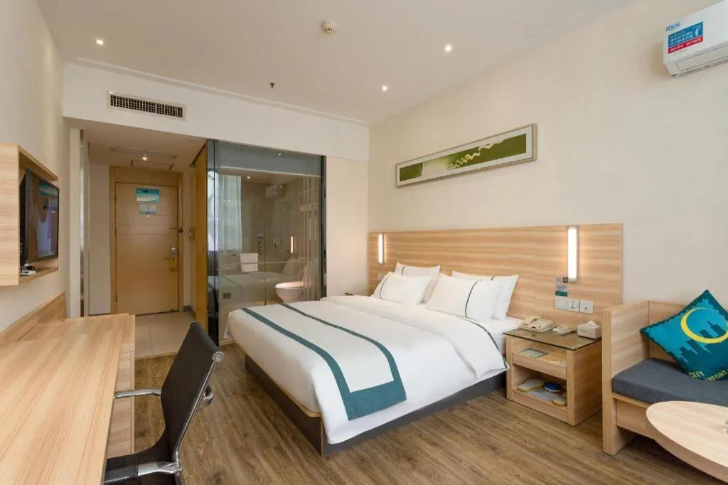 Bed in City Comfort Inn Ezhou Wenxing Avenue Central Hospital