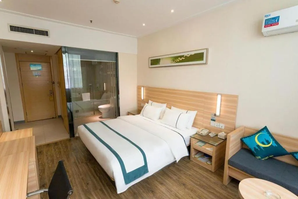 Bed in City Comfort Inn Ezhou Wenxing Avenue Central Hospital