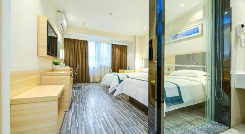 Bed in City Comfort Inn Meishan Sansu Temple