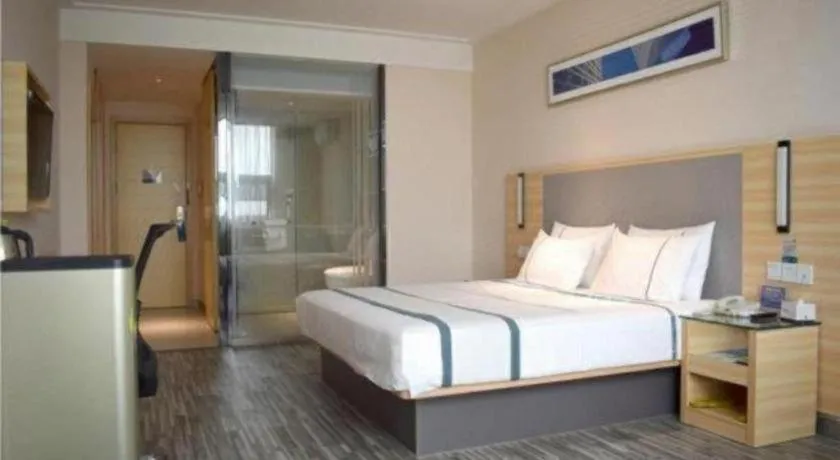 Bed in City Comfort Inn Meishan Sansu Temple