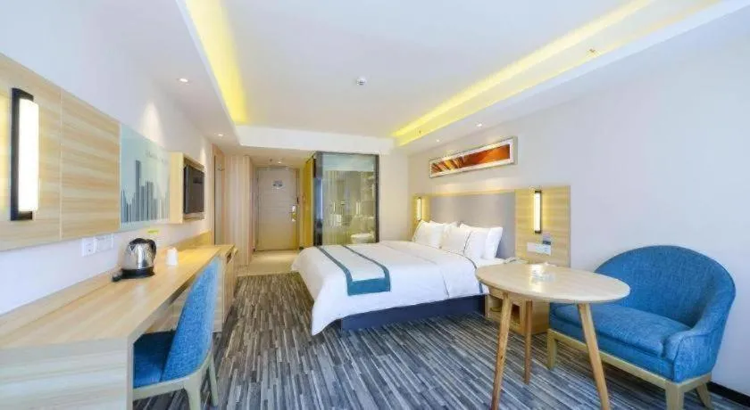 Bed in City Comfort Inn Meishan Sansu Temple