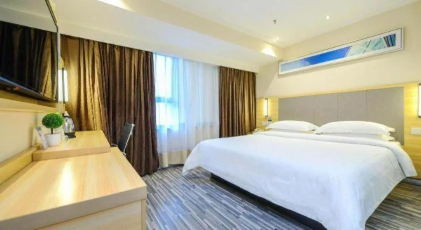 Bed in City Comfort Inn Meishan Sansu Temple