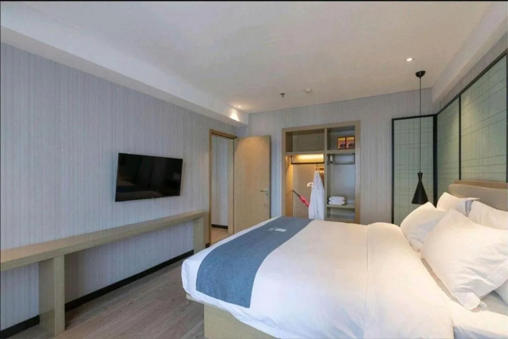 Bed in Echarm Hotel Nanchang Hongcheng Wangfujing