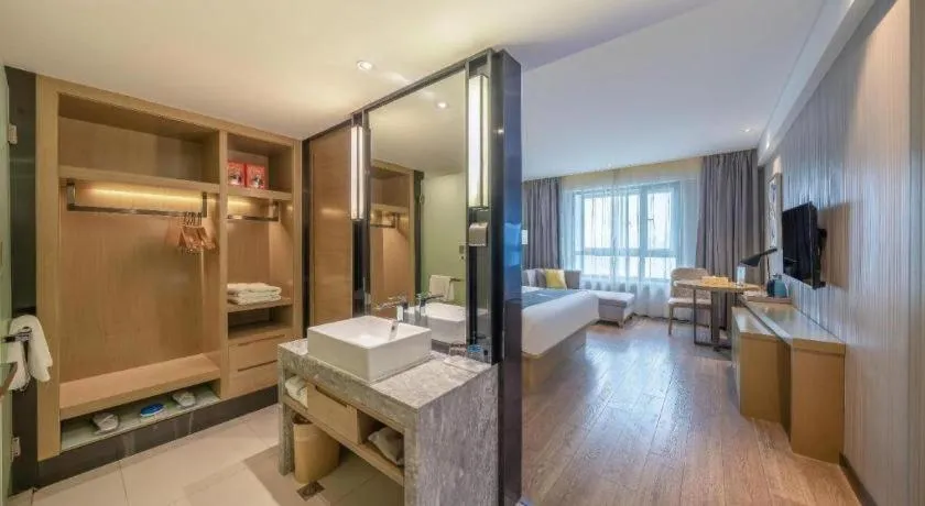 Bed in Echarm Hotel Nanchang Hongcheng Wangfujing