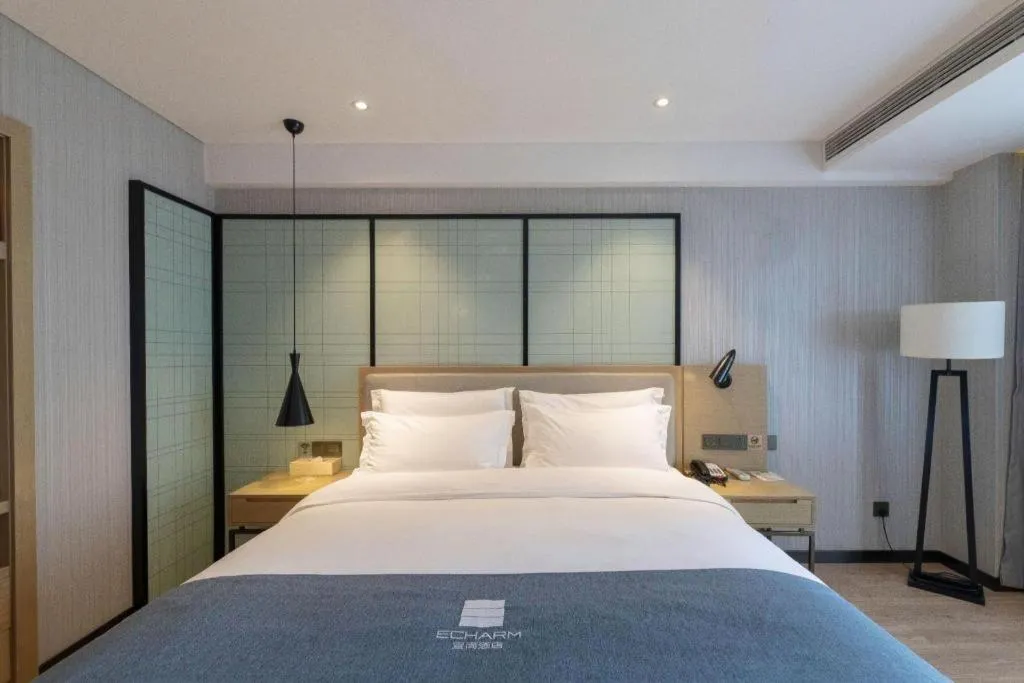 Bed in Echarm Hotel Nanchang Hongcheng Wangfujing