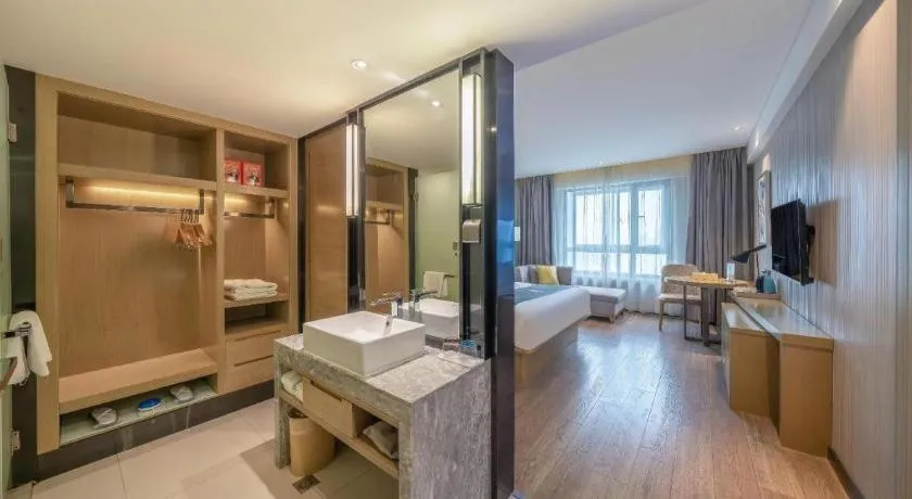 Bed in Echarm Hotel Nanchang Hongcheng Wangfujing