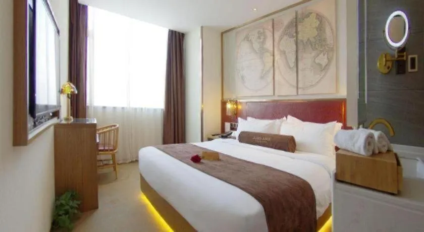 Bed in James Joyce Coffetel Beijing Yizhuang Rongjing East Street Subway Station