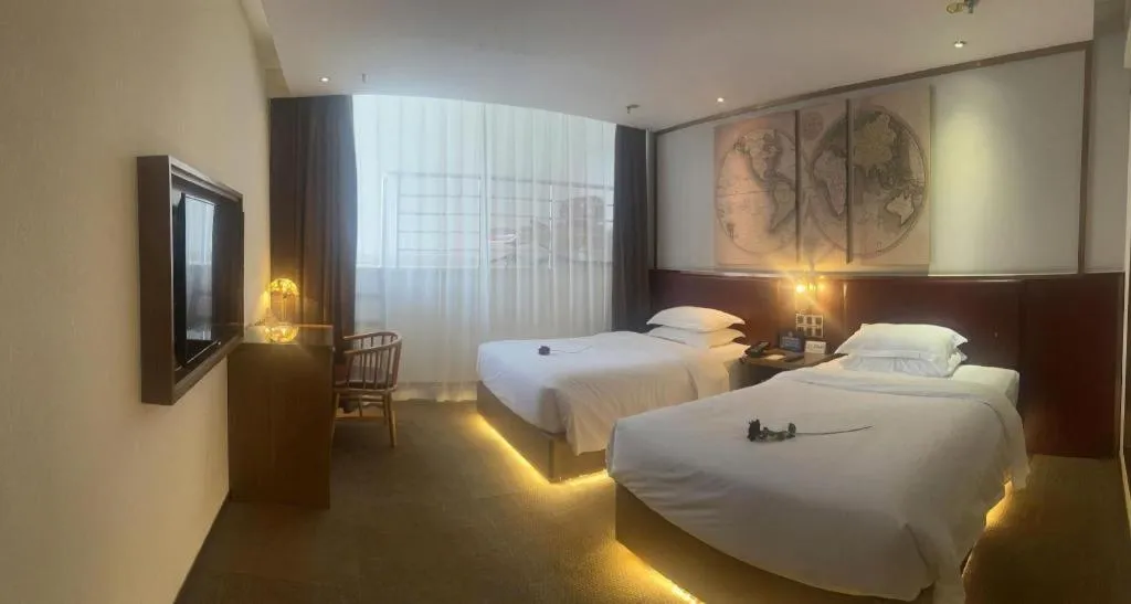 Bed in James Joyce Coffetel Beijing Yizhuang Rongjing East Street Subway Station