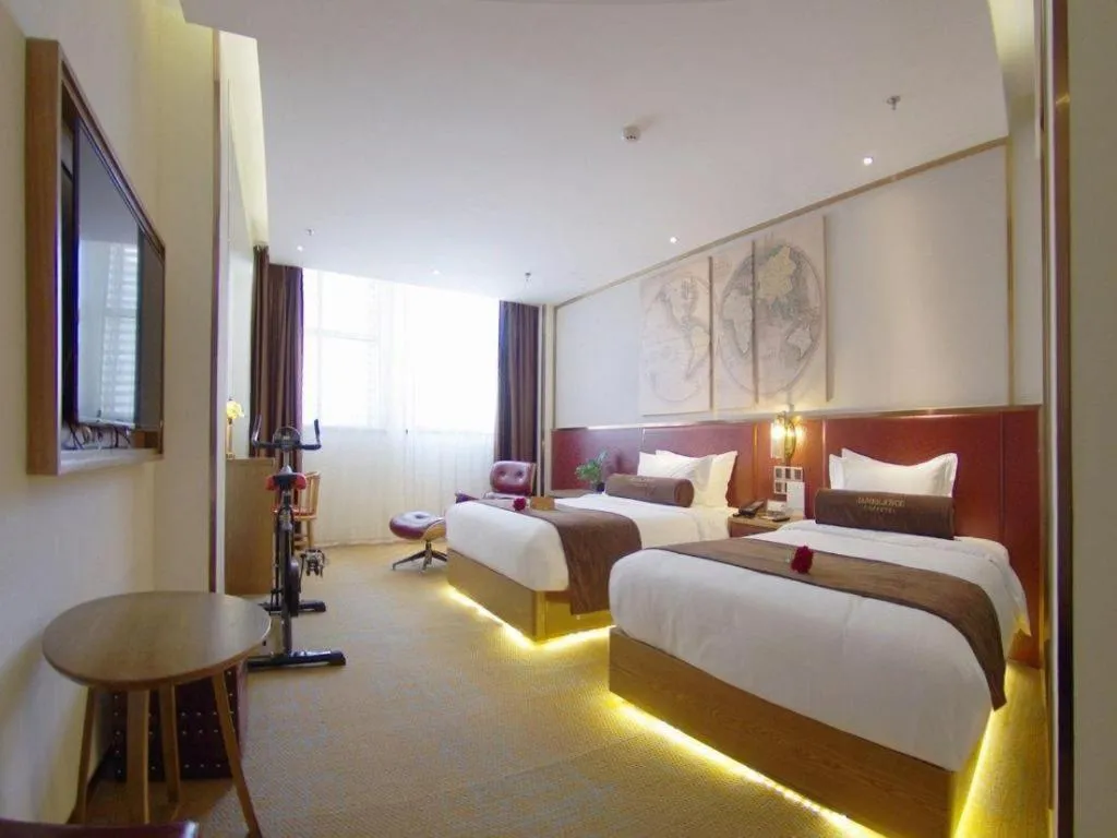 Bed in James Joyce Coffetel Beijing Yizhuang Rongjing East Street Subway Station