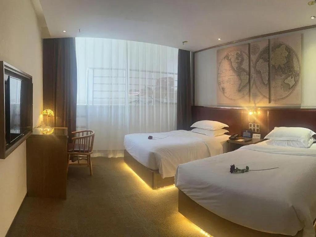 Bed in James Joyce Coffetel Beijing Yizhuang Rongjing East Street Subway Station