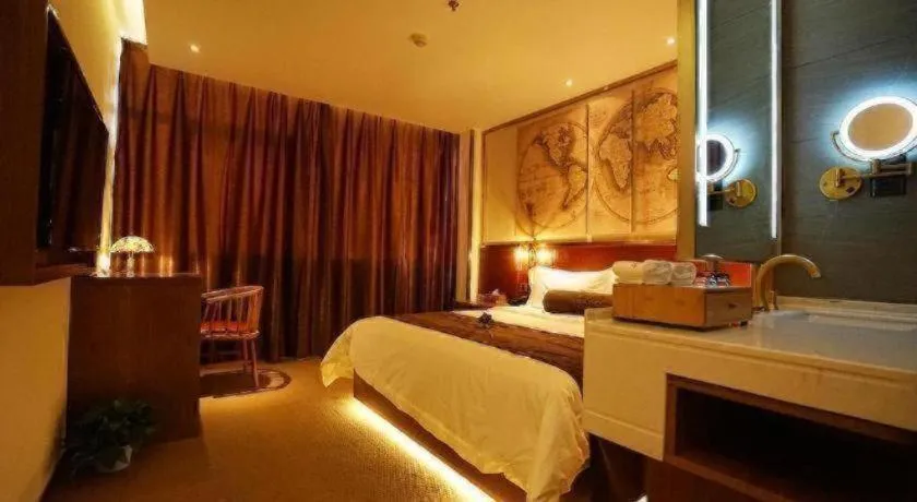 Bed in James Joyce Coffetel Beijing Yizhuang Rongjing East Street Subway Station