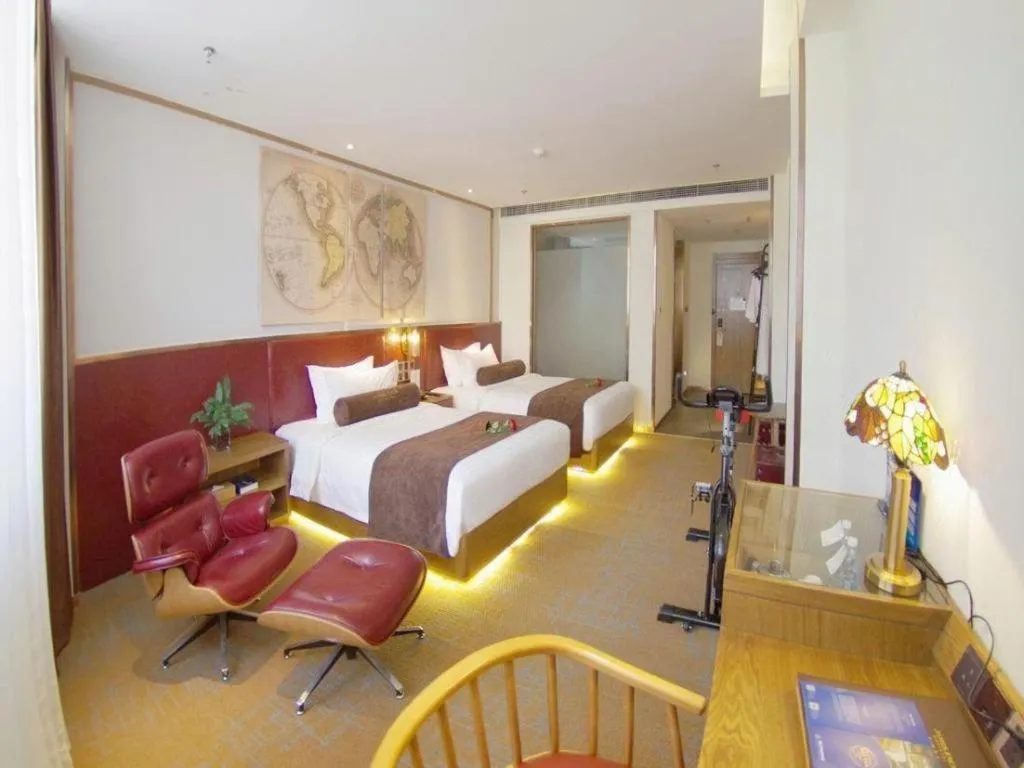 Bed in James Joyce Coffetel Beijing Yizhuang Rongjing East Street Subway Station