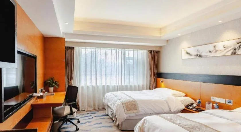 Bed in Yantai Bihai Hotel