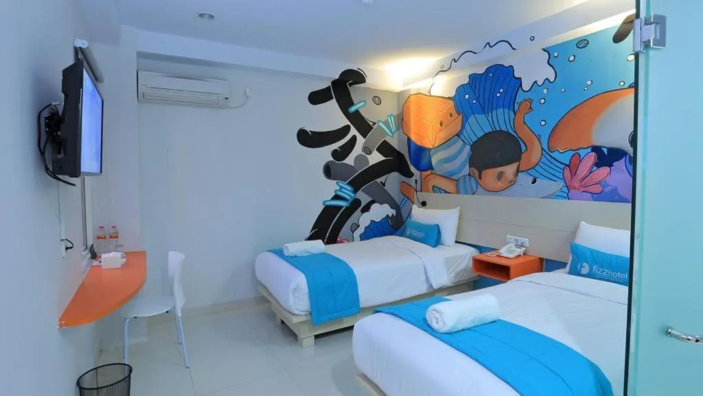 Bed in Fizz Hotel Lombok