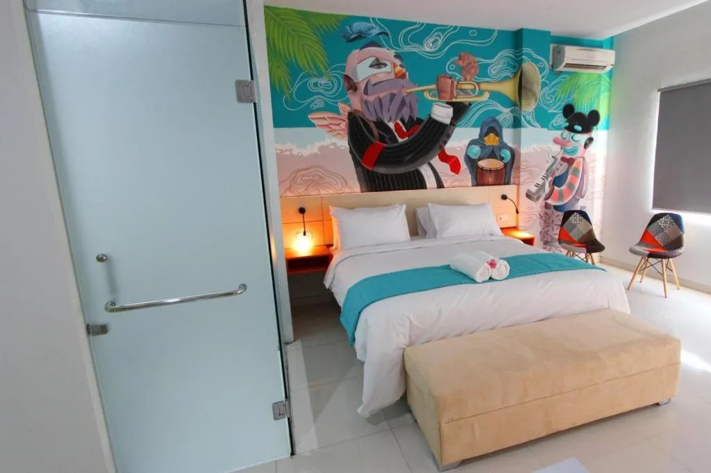 Bed in Fizz Hotel Lombok