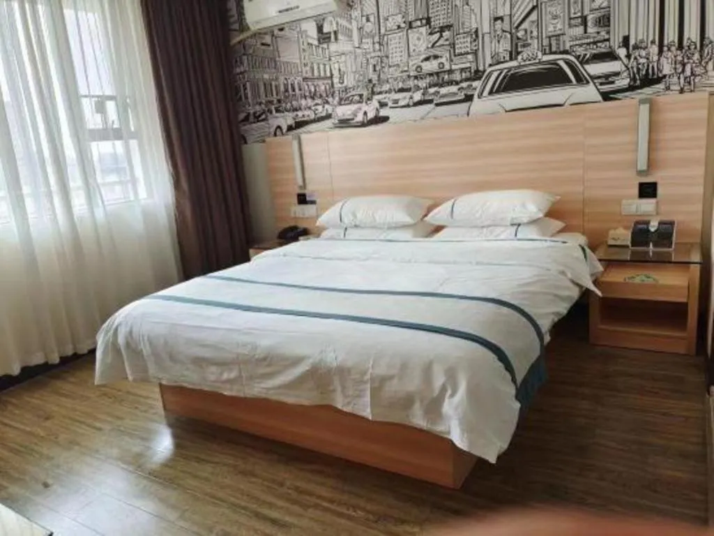 Bed in City Comfort Inn Yulin Wenhua Square Wanda Plaza