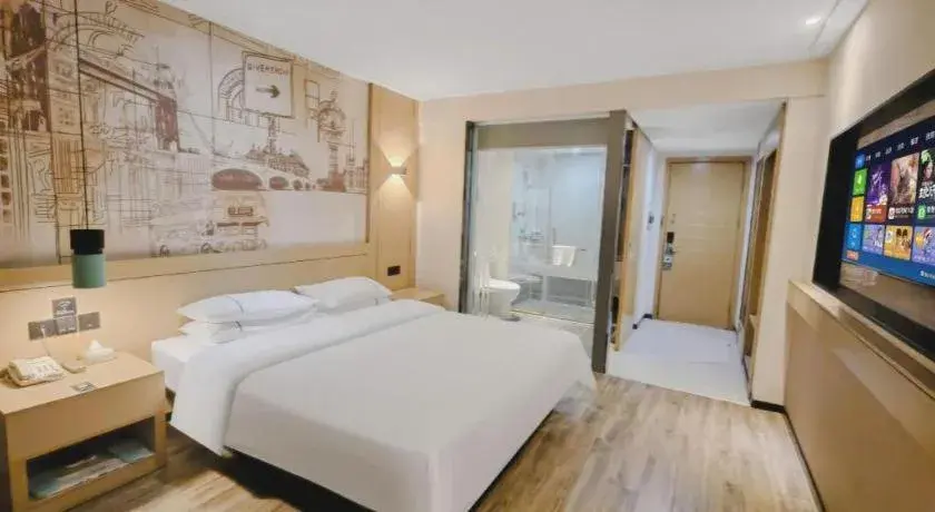 Bed in City Comfort Inn Wuhan Baibuting Bed in City Comfort Inn Wuhan Baibuting