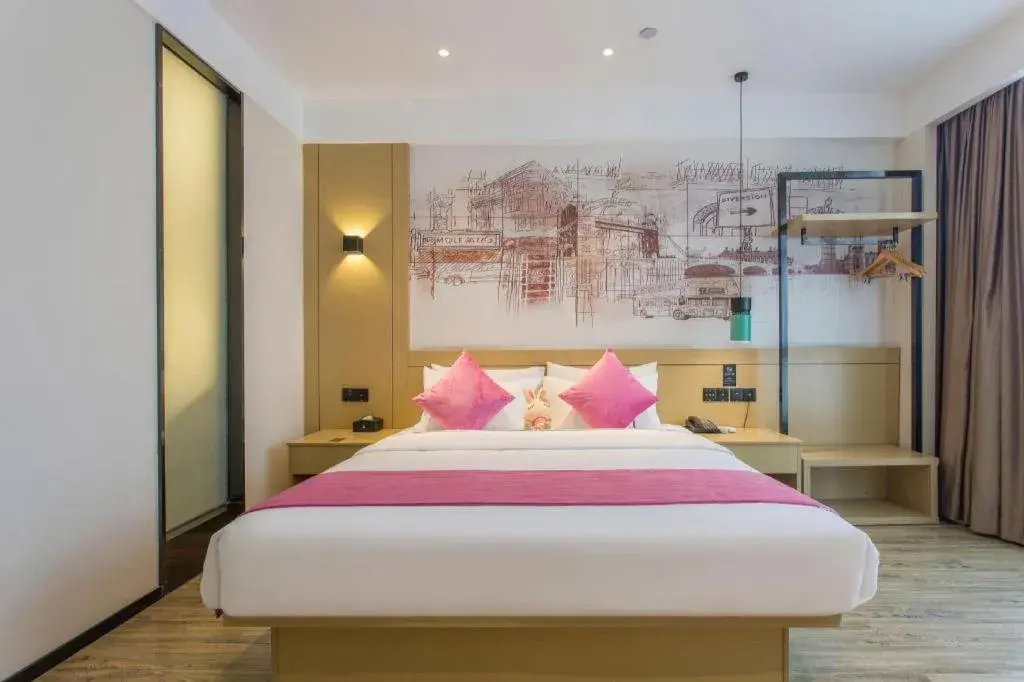 Bed in City Comfort Inn Wuhan Baibuting Bed in City Comfort Inn Wuhan Baibuting