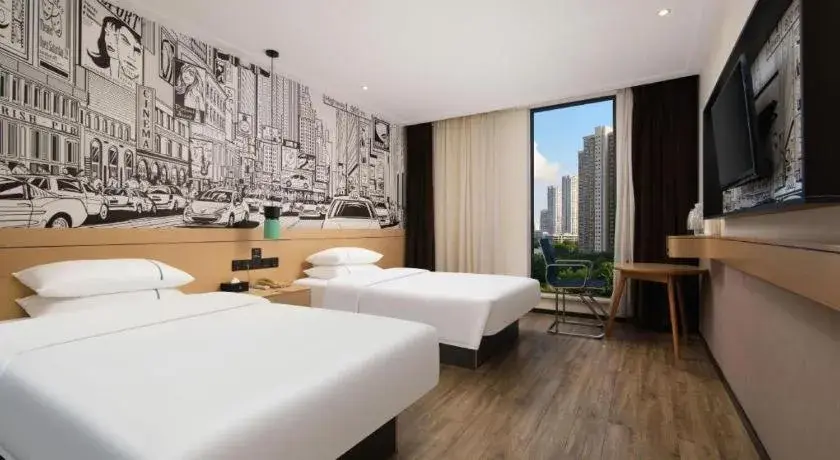 Bed in City Comfort Inn Wuhan Baibuting Bed in City Comfort Inn Wuhan Baibuting