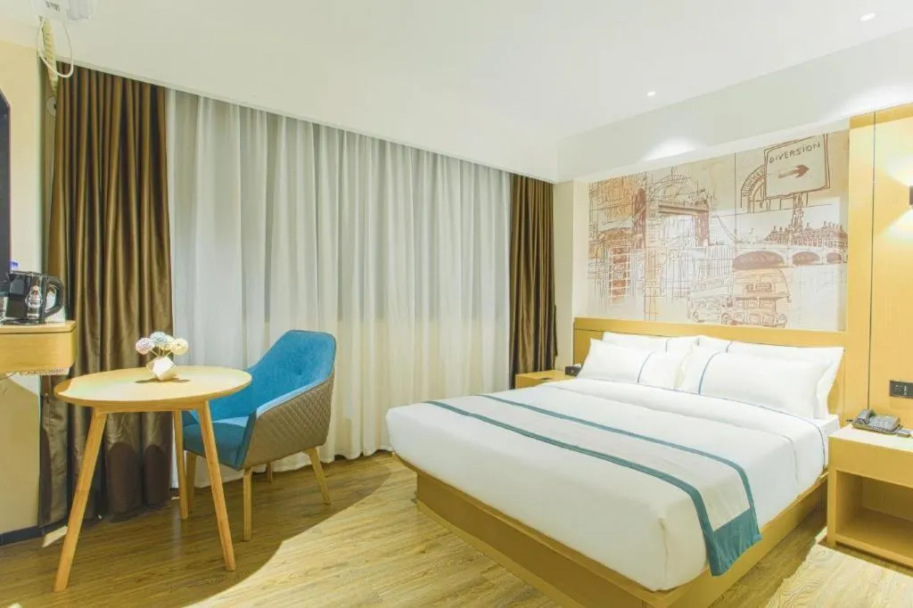 Bed in City Comfort Inn Wuhan Baibuting