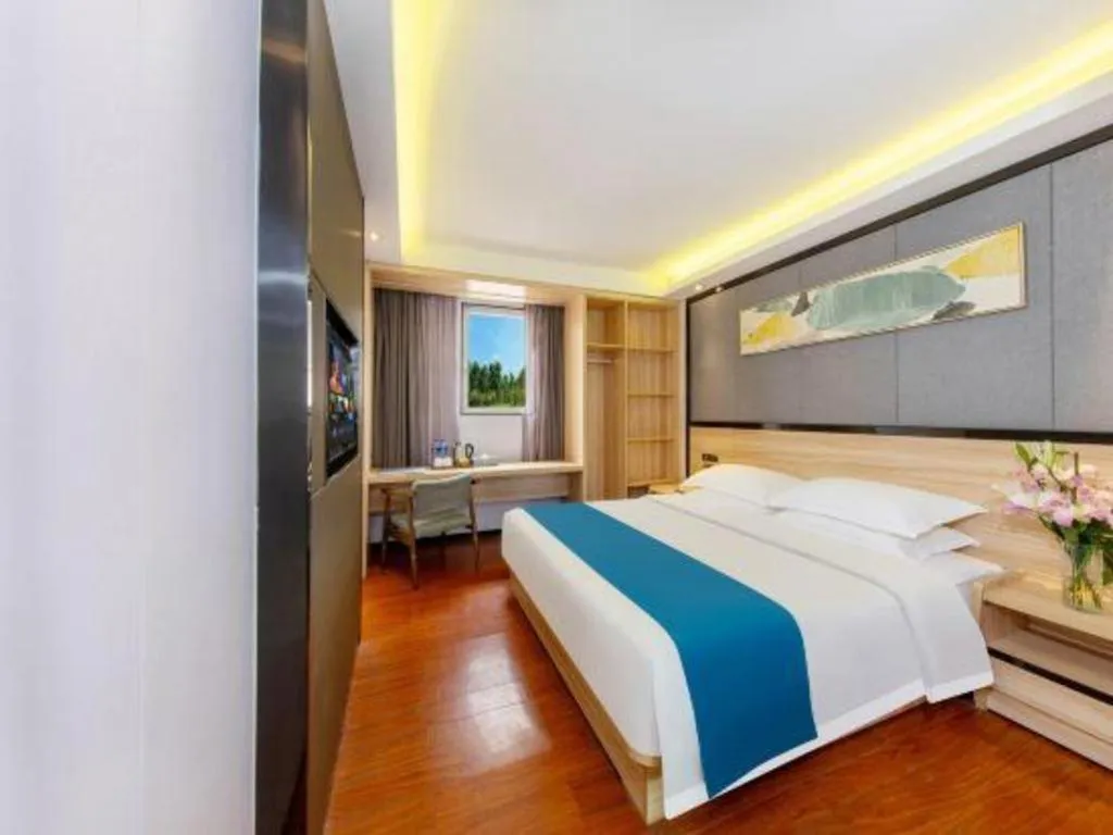 Bed in Wenxing Hotel Guangzhou Gangding Metro Station Branch