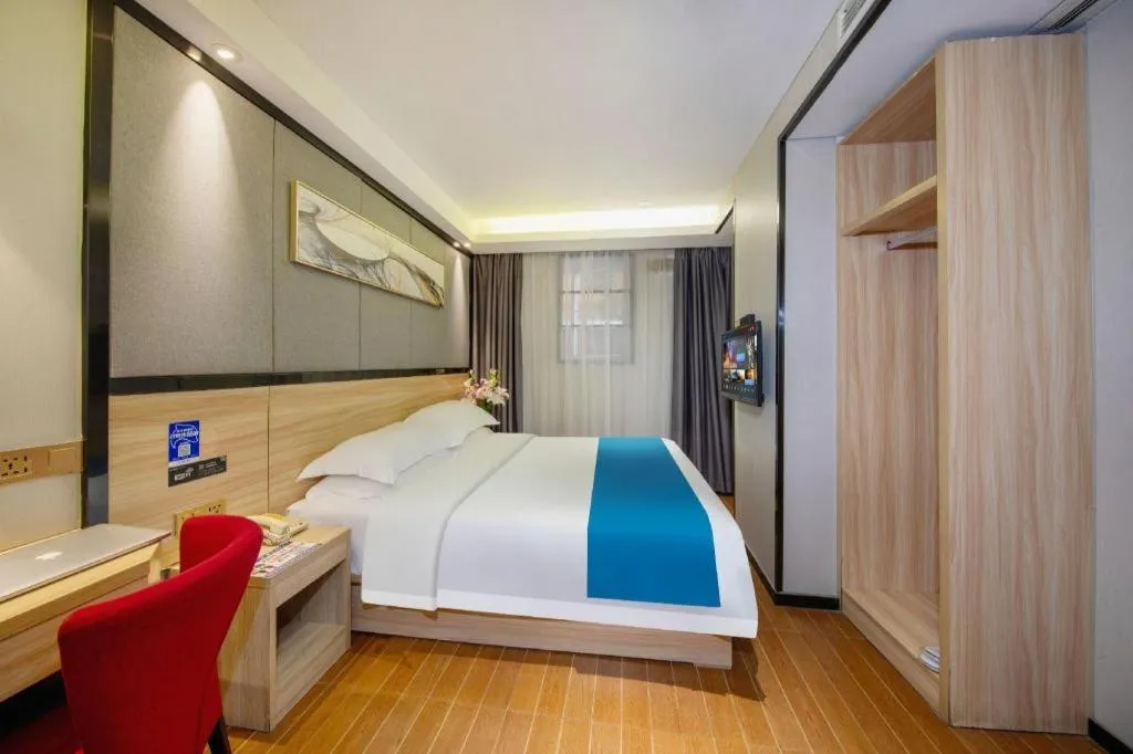 Bed in Wenxing Hotel Guangzhou Gangding Metro Station Branch