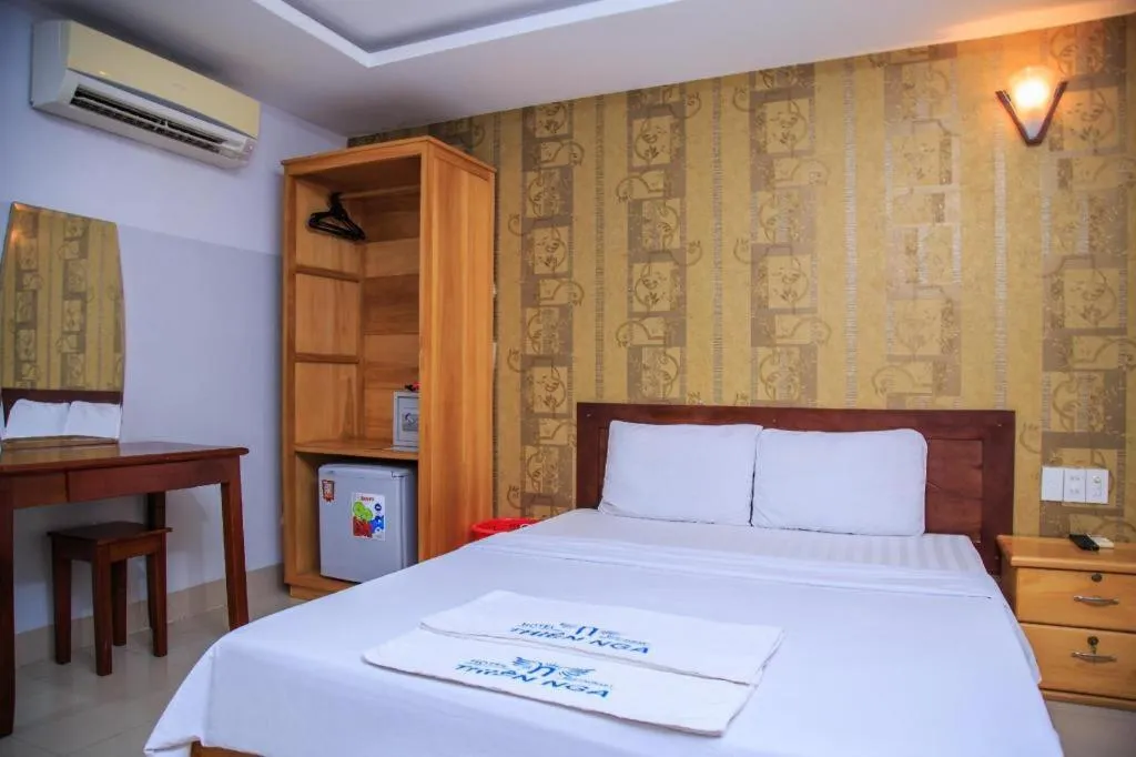 Bed in Thien Nga Family Hotel