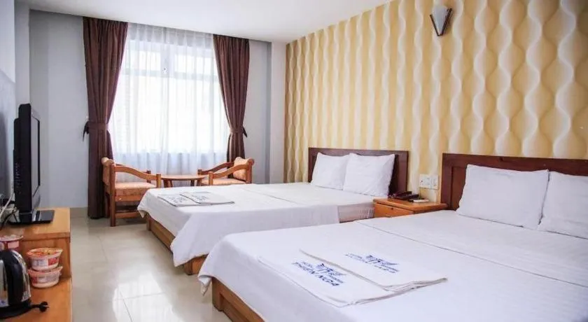 Bed in Thien Nga Family Hotel