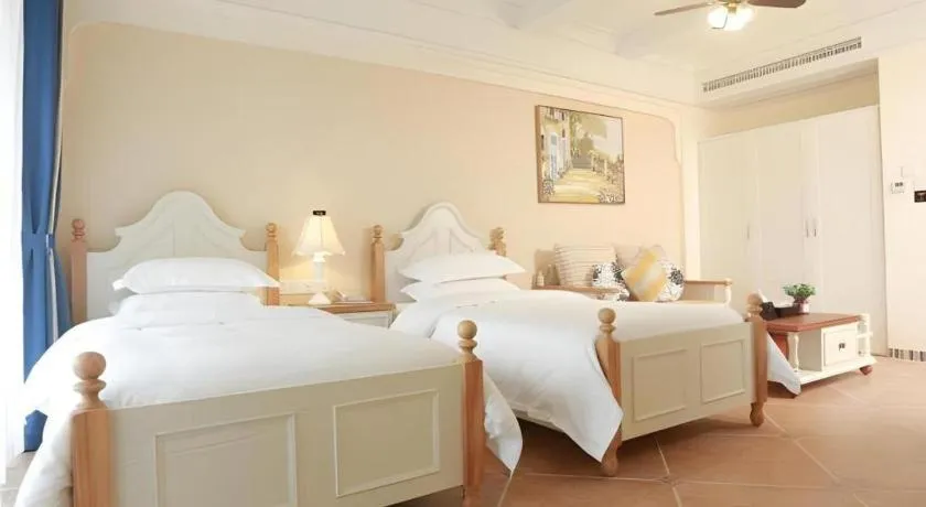 Bed in Poltton International Service Apartment Fujian Changtai Mayangxi