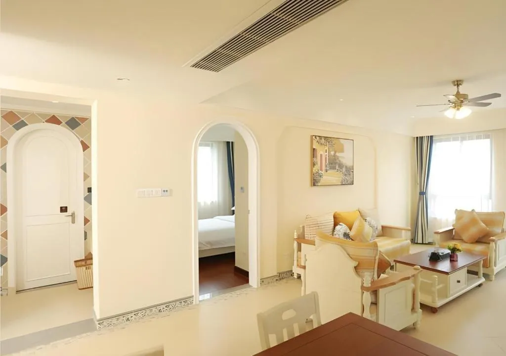 Bed in Poltton International Service Apartment Fujian Changtai Mayangxi