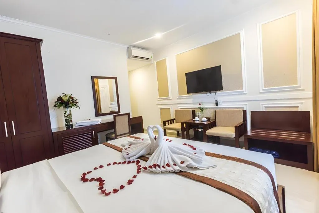 Bed in Ocean View Danang Hotel