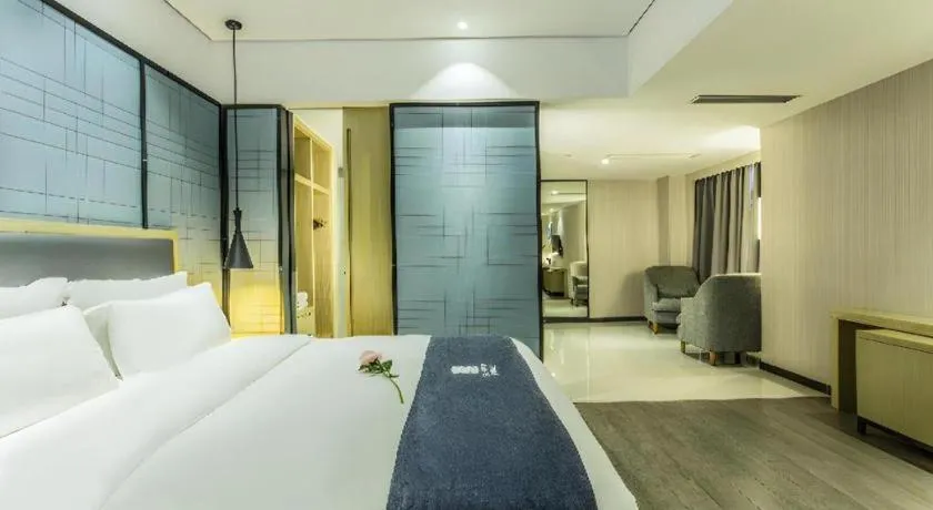 Bed in Echarm Hotel Beihai Railway Station