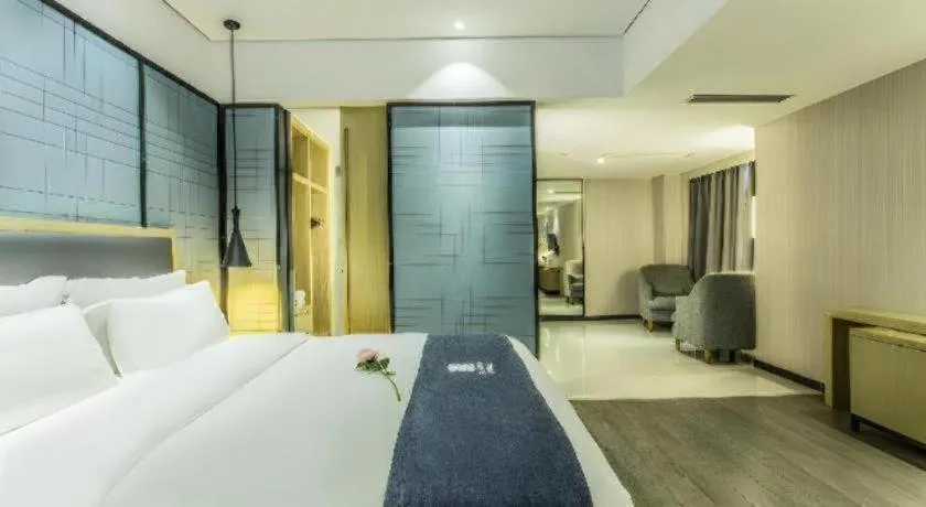 Bed in Echarm Hotel Beihai Railway Station