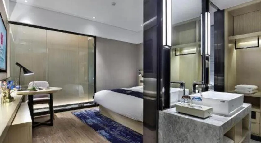 Bed in Echarm Hotel Guilin North High Speed Railway Station