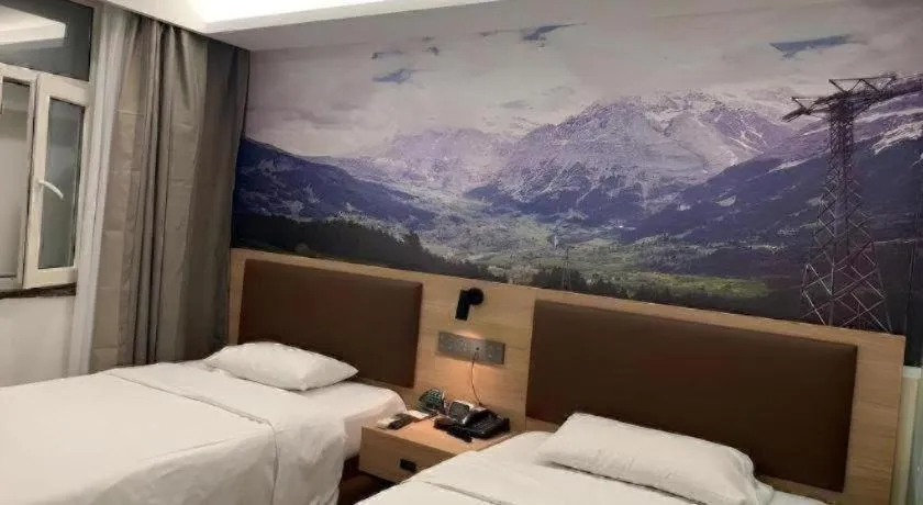 Bed in GreenTree Inn Beijing Chaoyang District Shilihe Subway Station Express Hotel