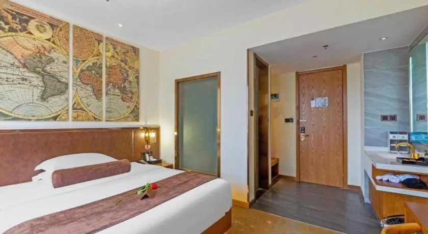 Bed in James Joyce Coffetel Xi'an Lingtong The Terracotta Army Huaqingchi University Town Metro Station