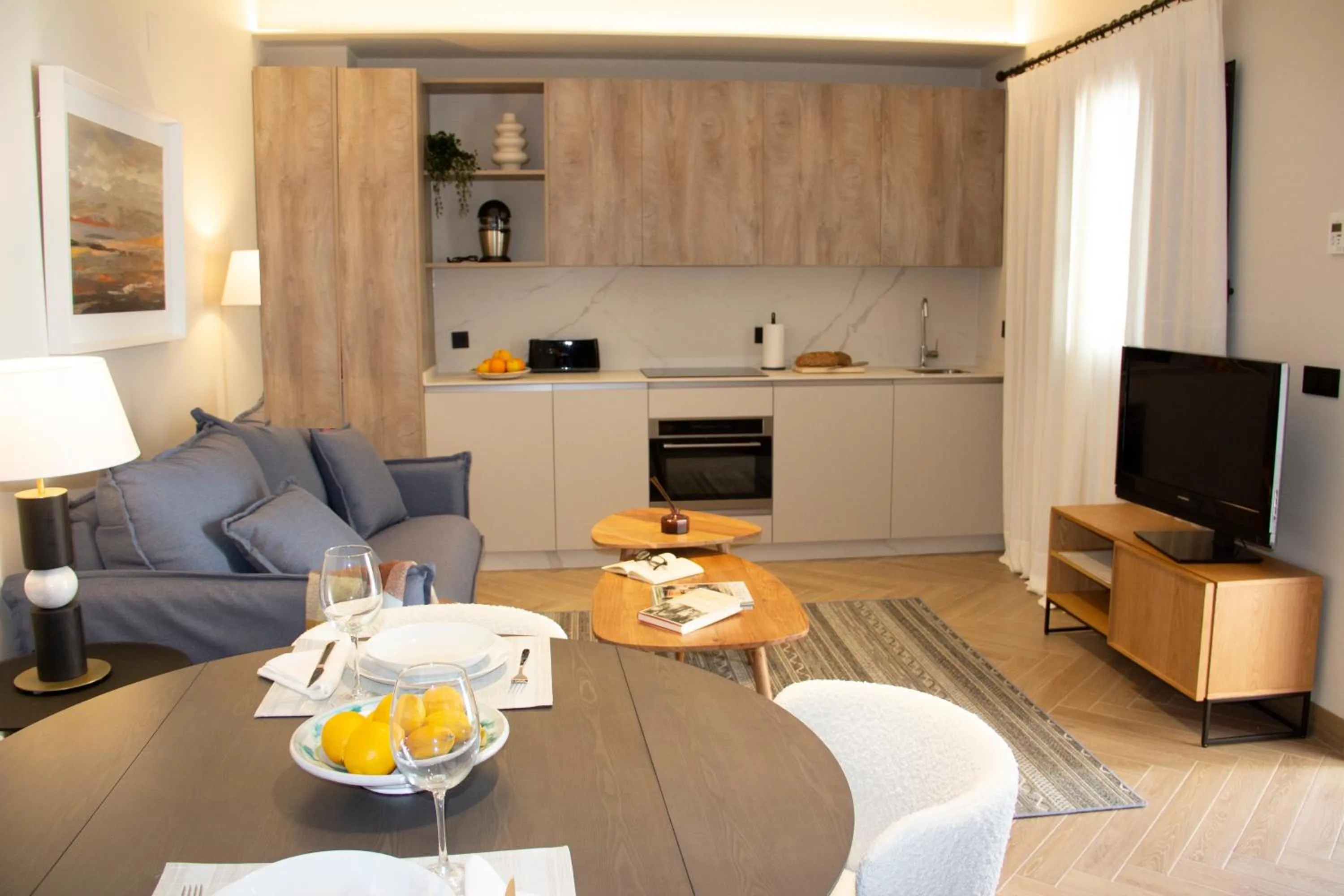 Kitchen or kitchenette in Puerta de la Ribera Suites