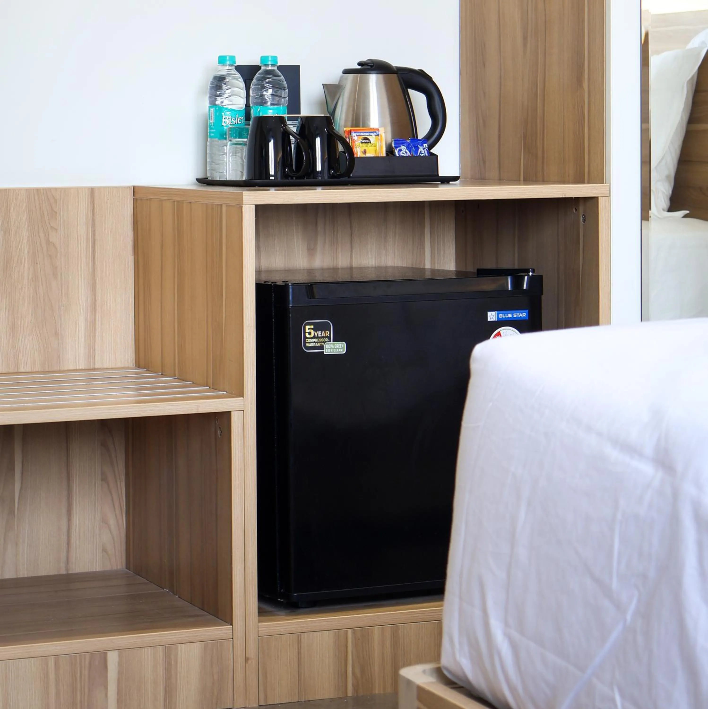 minibar, Bed in Akoya Business Hotel Hyderabad Airpot