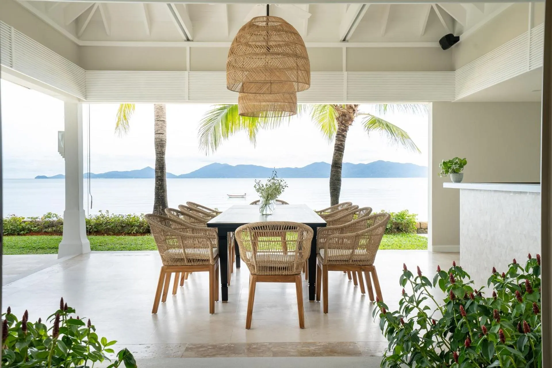 Seating area in Miskawaan Beachfront Villas