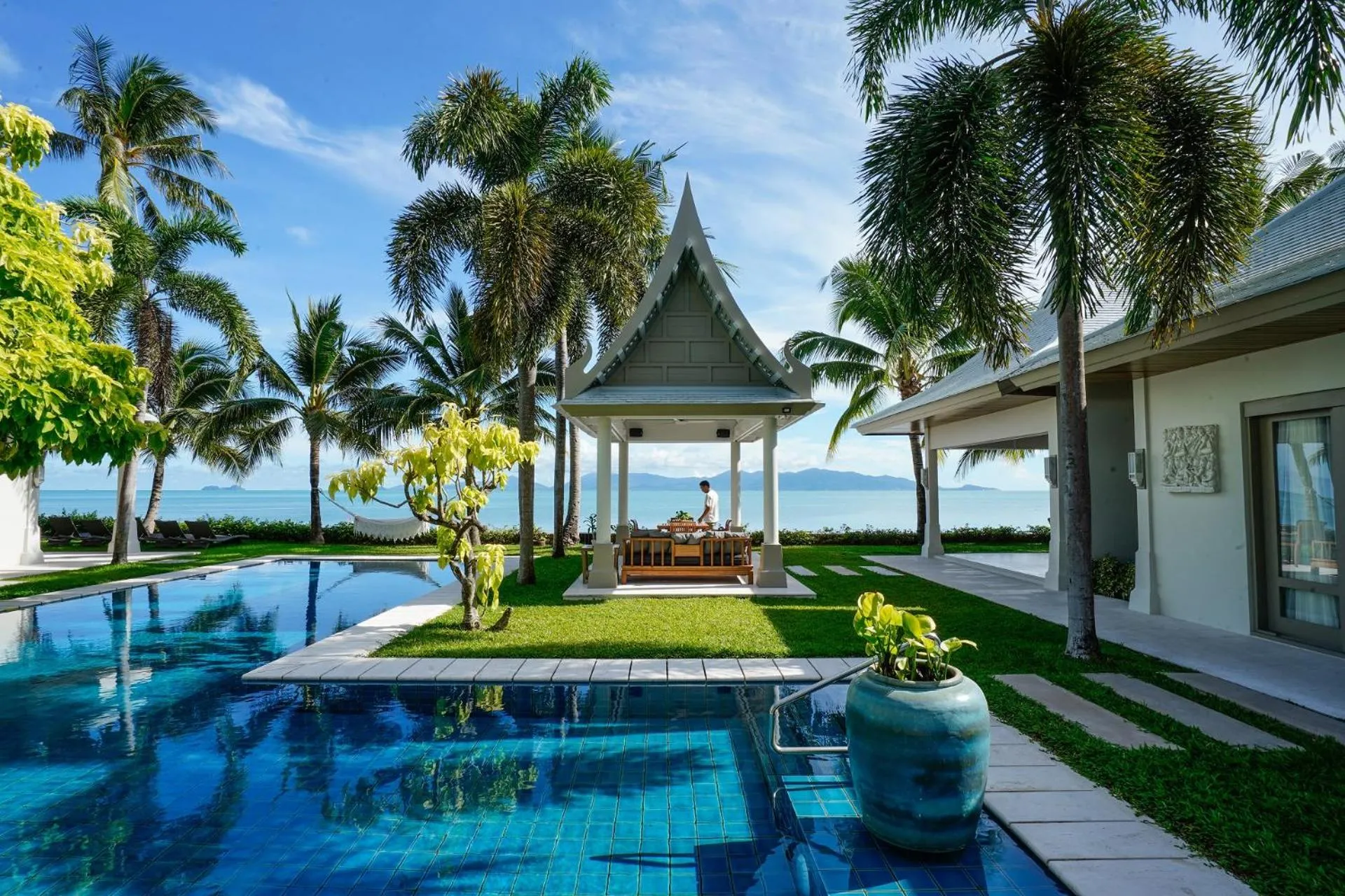 Garden view in Miskawaan Beachfront Villas