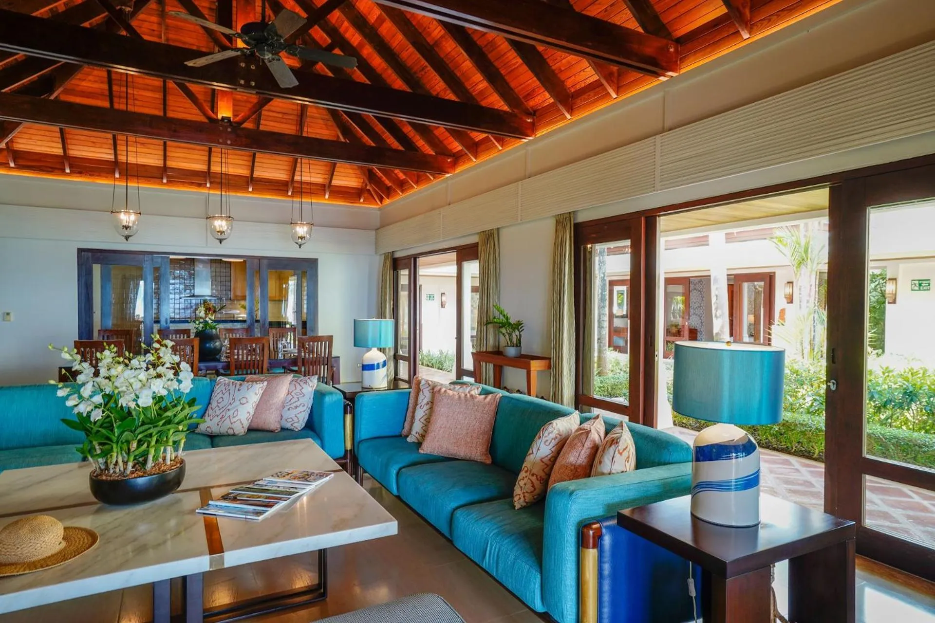 Living room in Miskawaan Beachfront Villas